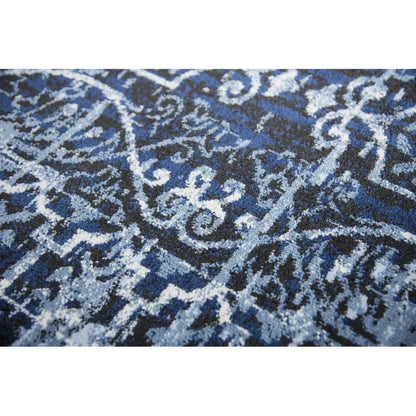 Dors Scroll Work Blue Kitchen Hallway Runner Rug - LOOMLAN - LOOMLAN - Area Rugs