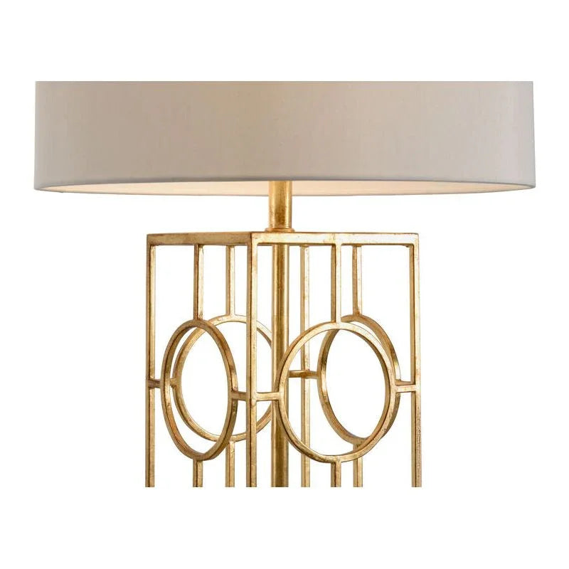 Dorset Geometric Design Gold Leaf Table Lamp - LOOMLAN - Chelsea House - Table Lamps