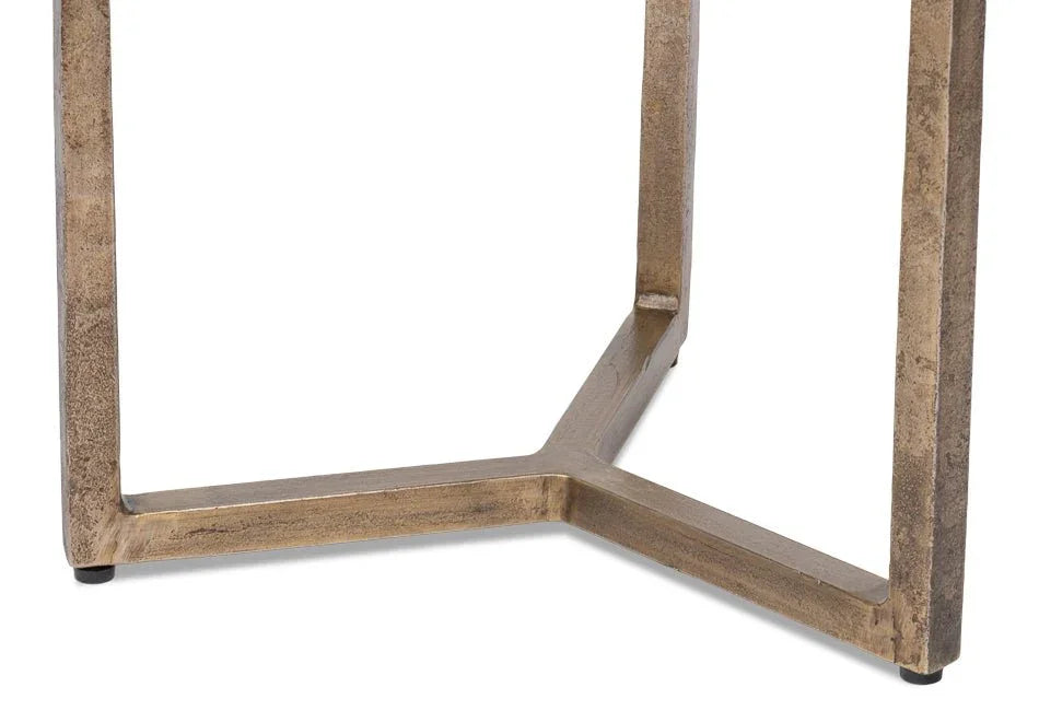 Dorsey Iron Framed Round Side Table - LOOMLAN - Sarreid - Side Tables