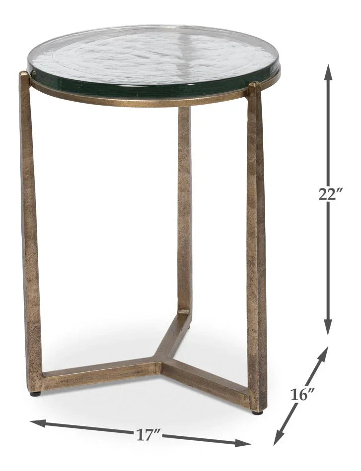 Dorsey Iron Framed Round Side Table - LOOMLAN - Sarreid - Side Tables