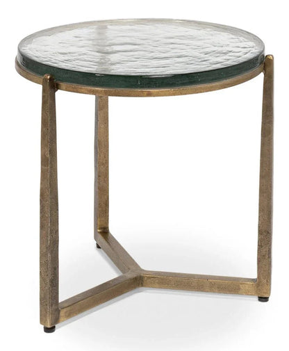 Dorsey Iron Framed Round Side Table - LOOMLAN - Sarreid - Side Tables