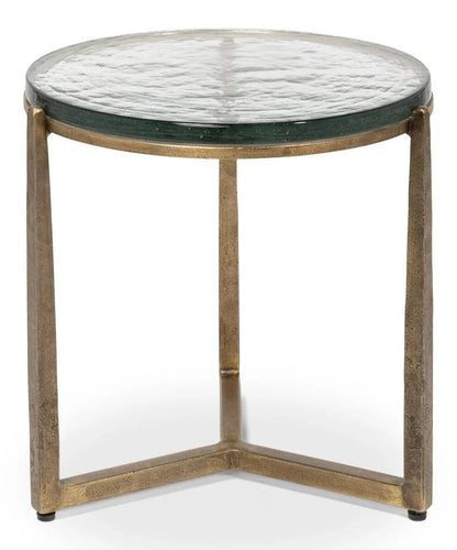 Dorsey Iron Framed Round Side Table - LOOMLAN - Sarreid - Side Tables