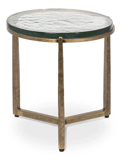 Dorsey Iron Framed Round Side Table - LOOMLAN - Sarreid - Side Tables