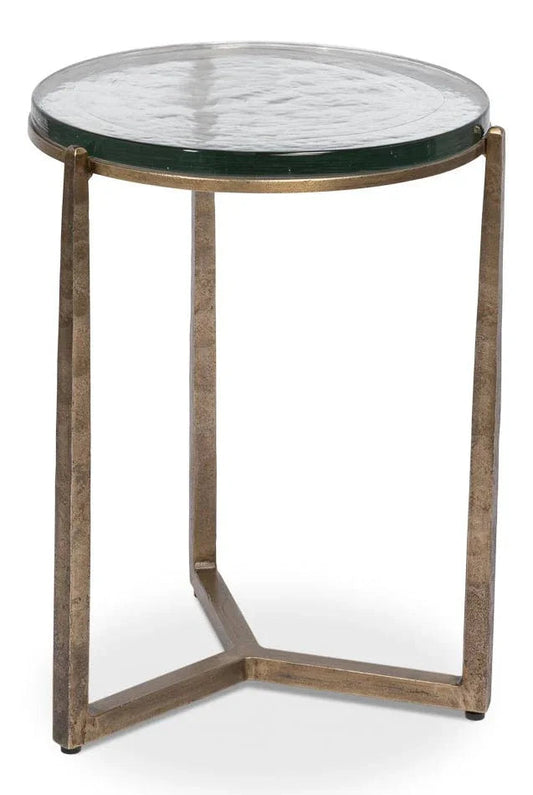 Dorsey Iron Framed Round Side Table - LOOMLAN - Sarreid - Side Tables