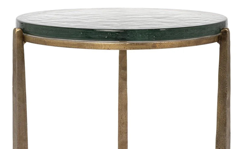 Dorsey Iron Framed Round Side Table - LOOMLAN - Sarreid - Side Tables