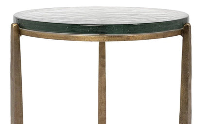 Dorsey Iron Framed Round Side Table - LOOMLAN - Sarreid - Side Tables