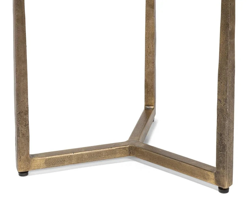 Dorsey Iron Framed Round Side Table - LOOMLAN - Sarreid - Side Tables