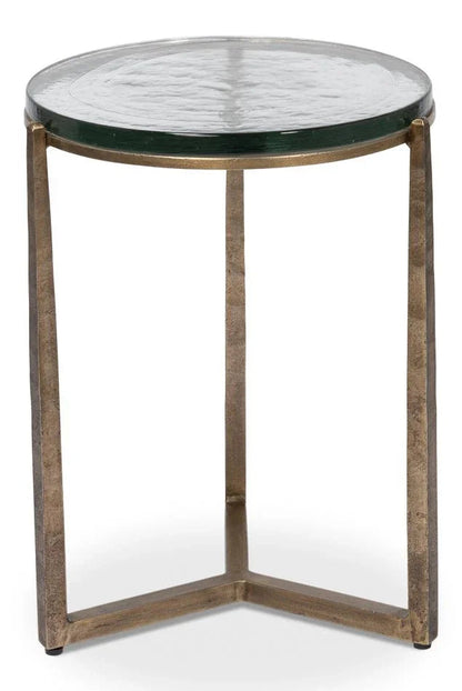 Dorsey Iron Framed Round Side Table - LOOMLAN - Sarreid - Side Tables