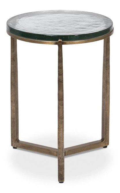 Dorsey Iron Framed Round Side Table - LOOMLAN - Sarreid - Side Tables