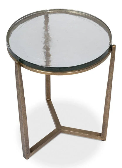 Dorsey Iron Framed Round Side Table - LOOMLAN - Sarreid - Side Tables