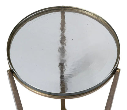 Dorsey Iron Framed Round Side Table - LOOMLAN - Sarreid - Side Tables
