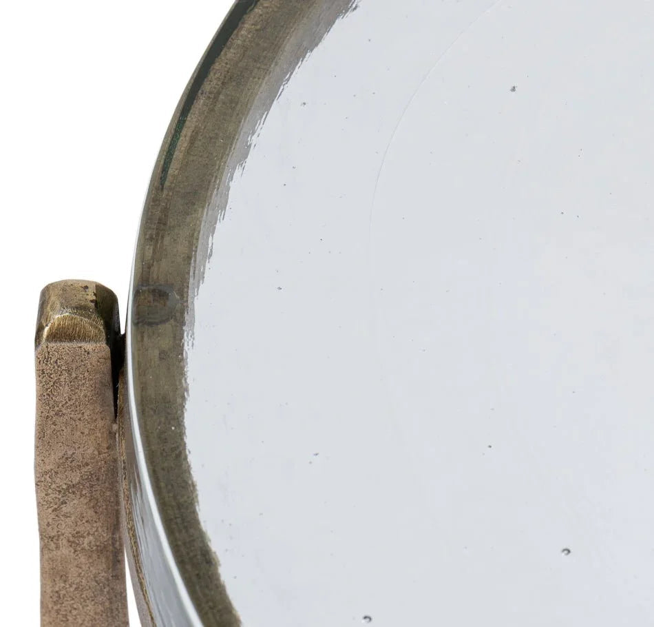 Dorsey Iron Framed Round Side Table - LOOMLAN - Sarreid - Side Tables