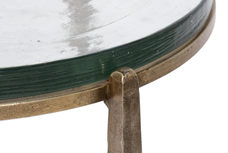 Dorsey Iron Framed Round Side Table - LOOMLAN - Sarreid - Side Tables