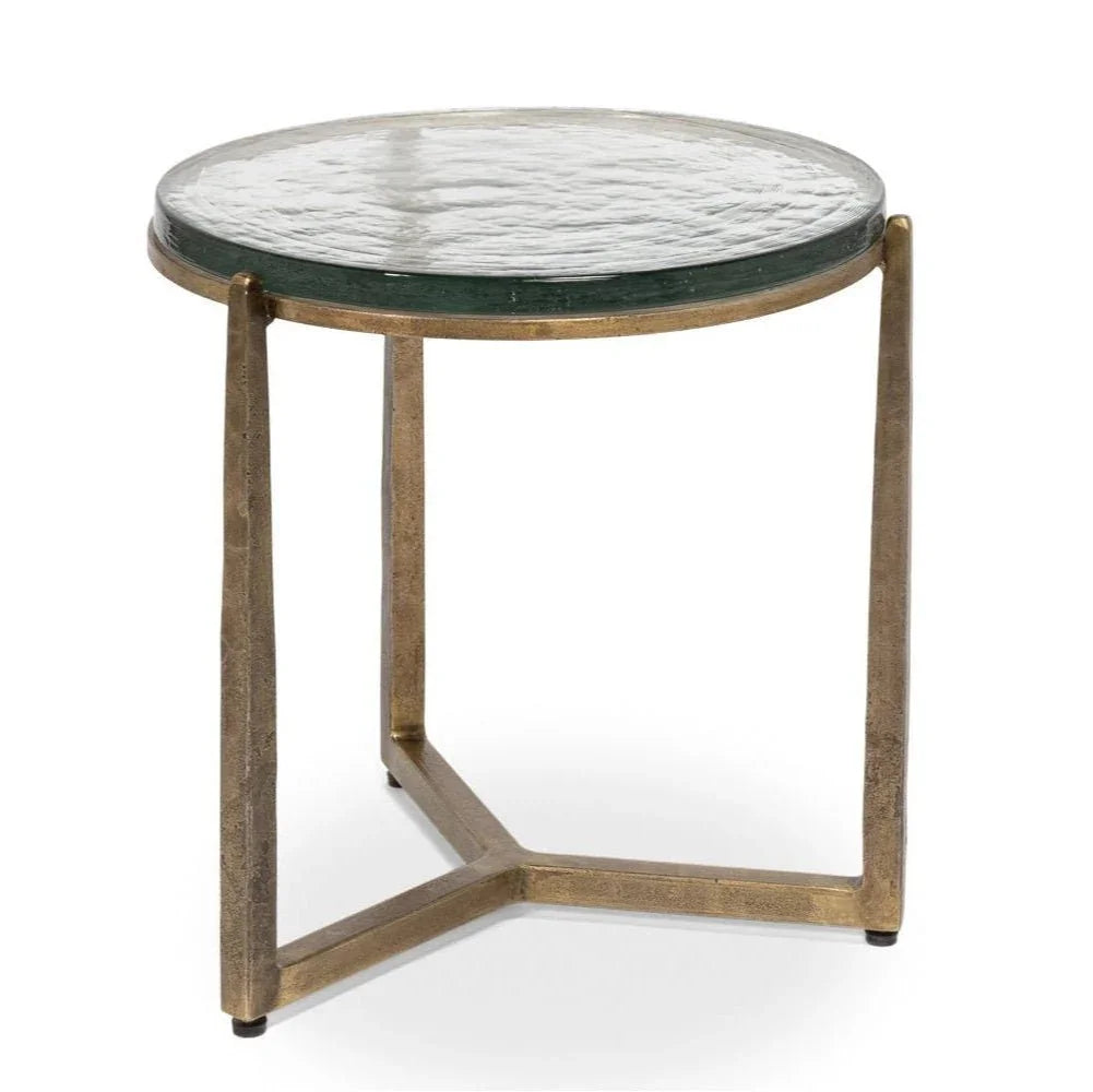 Dorsey Iron Framed Round Side Table - LOOMLAN - Sarreid - Side Tables