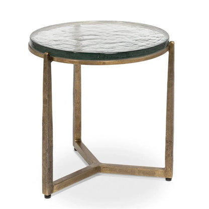 Dorsey Iron Framed Round Side Table - LOOMLAN - Sarreid - Side Tables