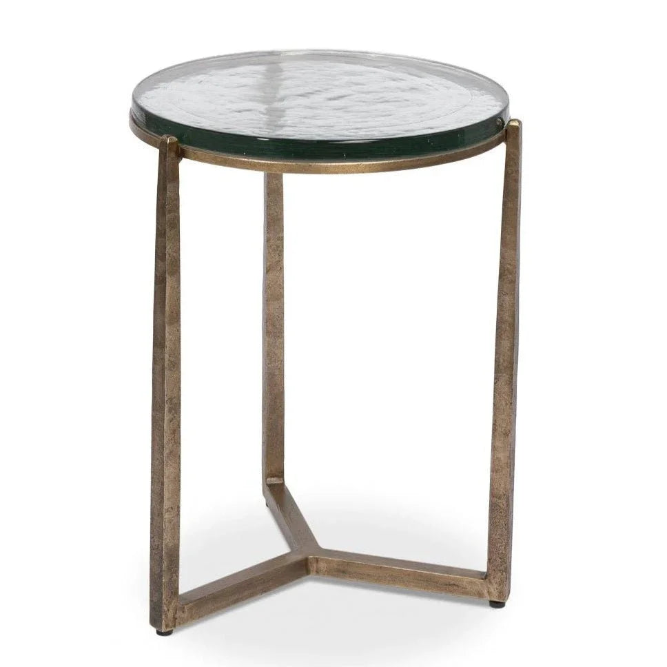 Dorsey Iron Framed Round Side Table - LOOMLAN - Sarreid - Side Tables