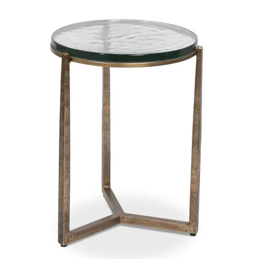 Dorsey Iron Framed Round Side Table - LOOMLAN - Sarreid - Side Tables