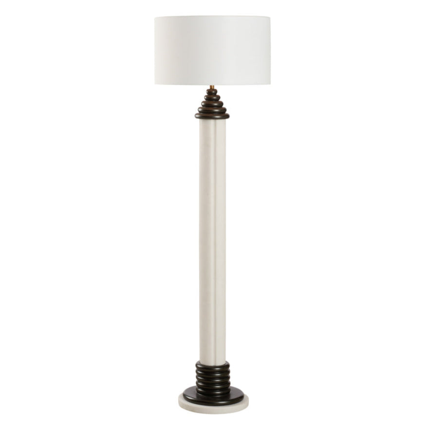 Dorton Sculpted Resin Base Floor Lamp-Floor Lamps-Wildwood-Black-LOOMLAN
