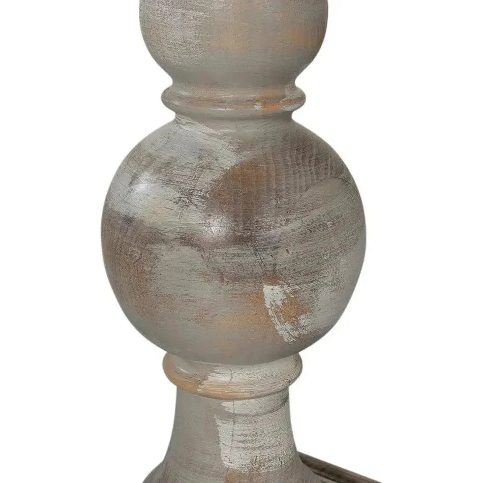 Double Pedestal Console Table White Solid Wood - LOOMLAN - Sarreid - Console Tables