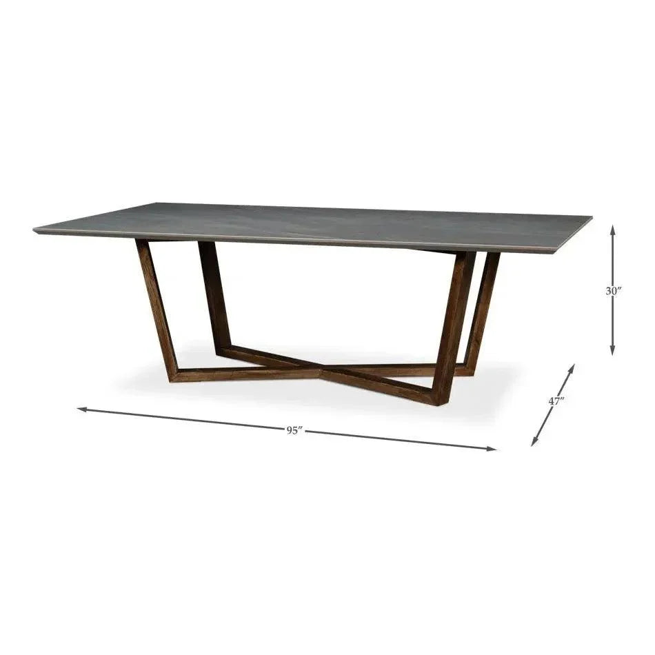 Double Pedestal Dining Table for 8-Dining Tables-Sarreid-LOOMLAN