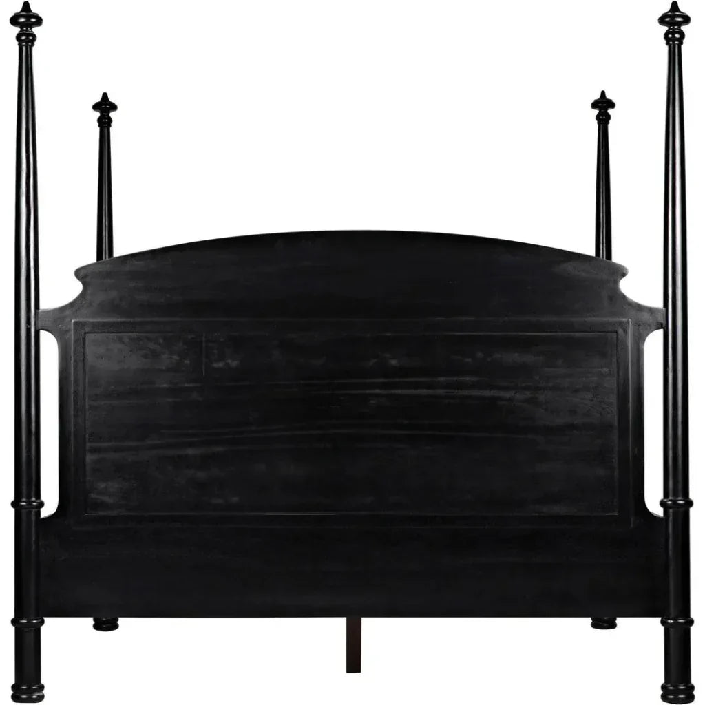 Douglas Four Poster Wood Black Bed Frame - LOOMLAN - Noir - Beds
