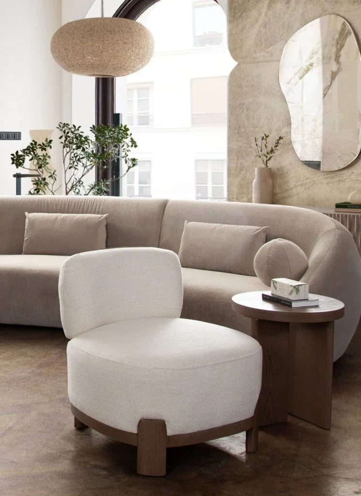 Dove Cream Fabric Armless Accent Chair - LOOMLAN - Diamond Sofa - Club Chairs