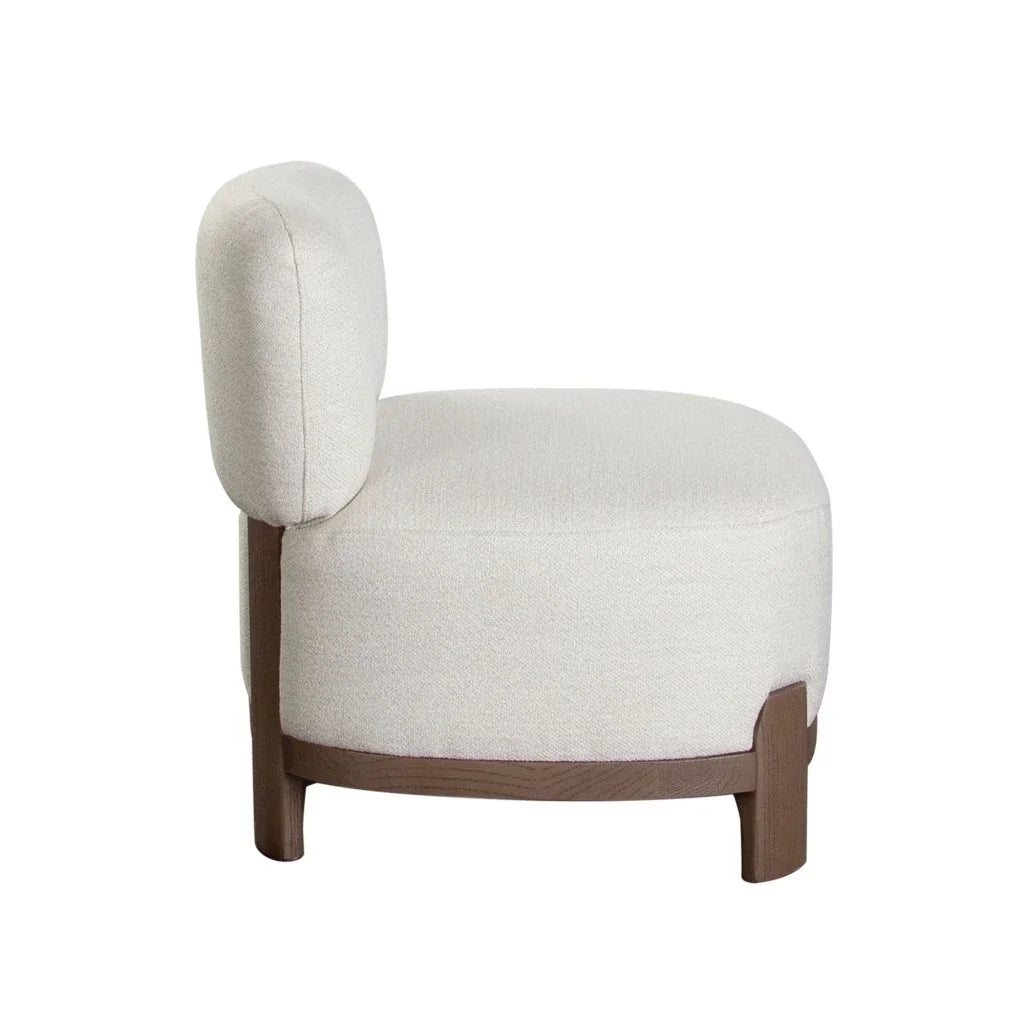 Dove Cream Fabric Armless Accent Chair - LOOMLAN - Diamond Sofa - Club Chairs