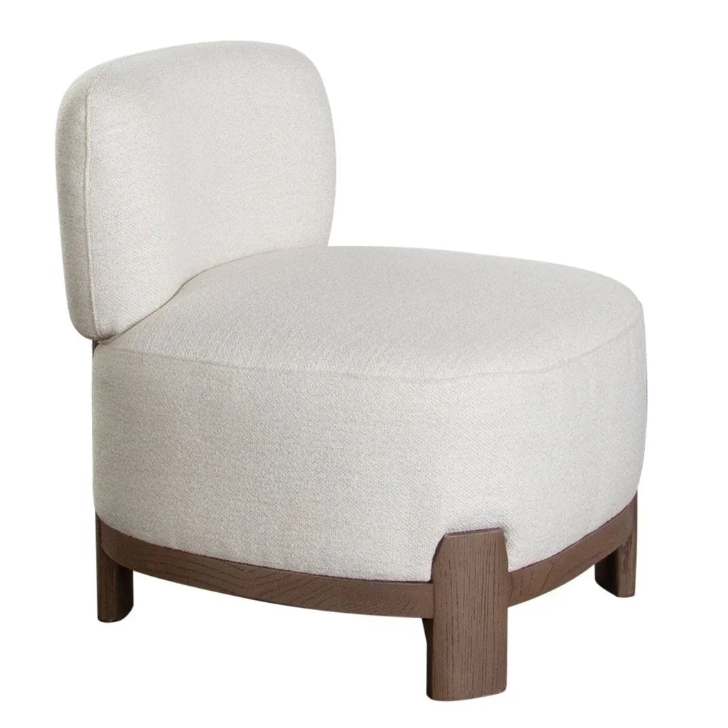 Dove Cream Fabric Armless Accent Chair - LOOMLAN - Diamond Sofa - Club Chairs