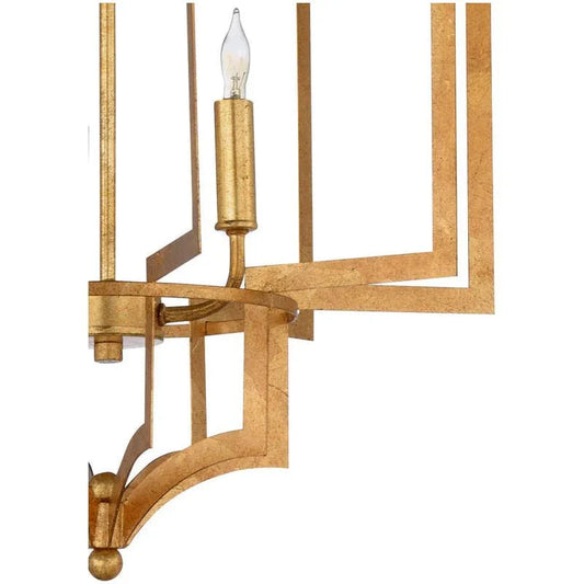 Dover Adjustable Gold Finish Chandelier - LOOMLAN - Wildwood - Chandeliers