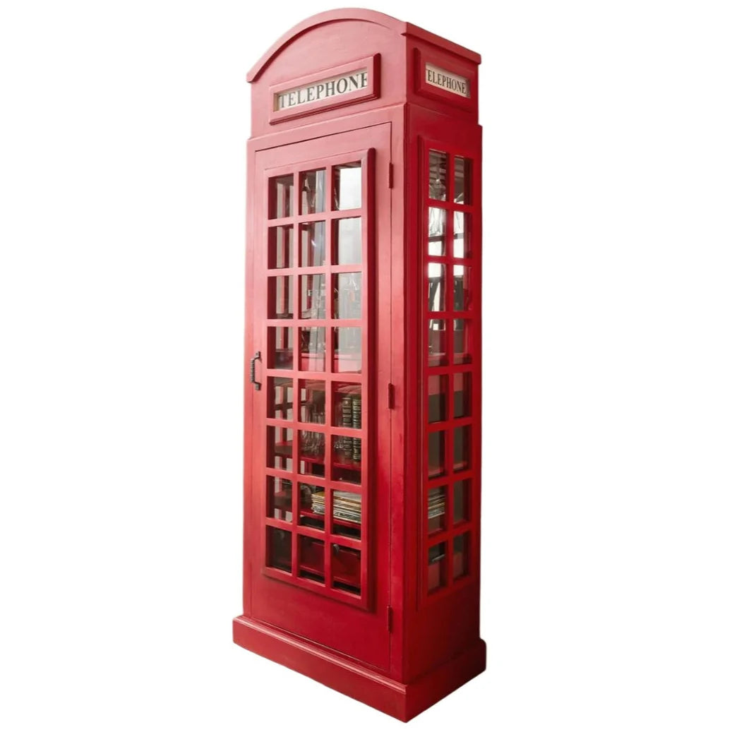 Dovreth Wood Red Bar Storage Cabinet-Home Bar Cabinets-LOOMLAN-LOOMLAN