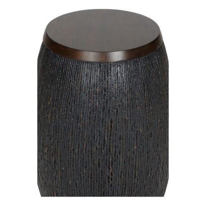 Dracus Drum Shaped Black Drinks Table - LOOMLAN - Wildwood - Side Tables