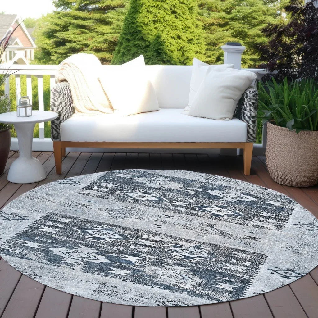 Draessa Blue Washable Indoor - Outdoor Rug - LOOMLAN - LOOMLAN Rugs - Outdoor Rugs