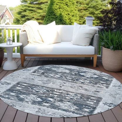 Draessa Blue Washable Indoor - Outdoor Rug - LOOMLAN - LOOMLAN Rugs - Outdoor Rugs