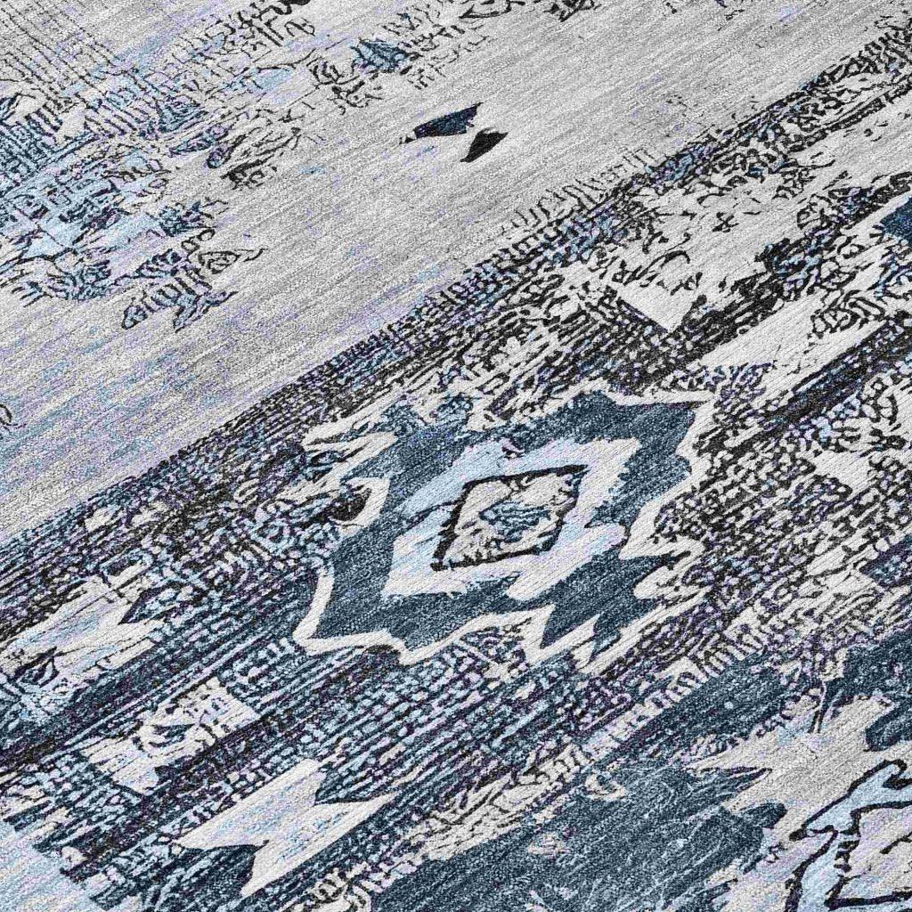 Draessa Blue Washable Indoor - Outdoor Rug - LOOMLAN - LOOMLAN Rugs - Outdoor Rugs