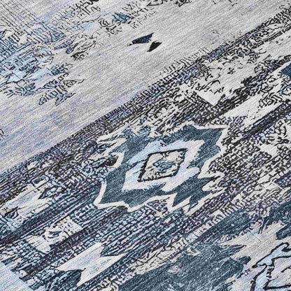 Draessa Blue Washable Indoor - Outdoor Rug - LOOMLAN - LOOMLAN Rugs - Outdoor Rugs