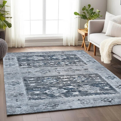Draessa Blue Washable Indoor - Outdoor Rug - LOOMLAN - LOOMLAN Rugs - Outdoor Rugs
