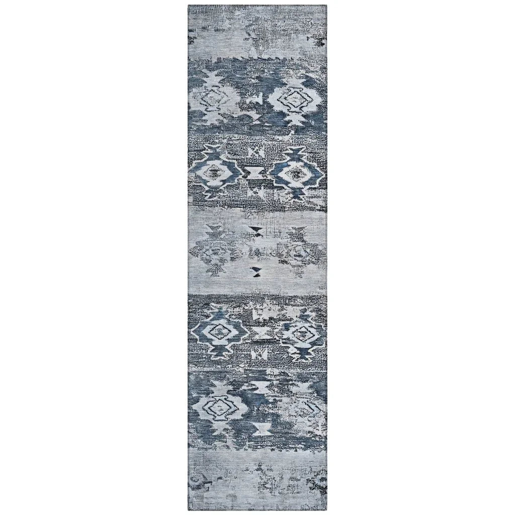 Draessa Blue Washable Indoor - Outdoor Rug - LOOMLAN - LOOMLAN Rugs - Outdoor Rugs