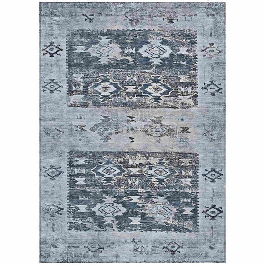 Draessa Blue Washable Indoor - Outdoor Rug - LOOMLAN - LOOMLAN Rugs - Outdoor Rugs
