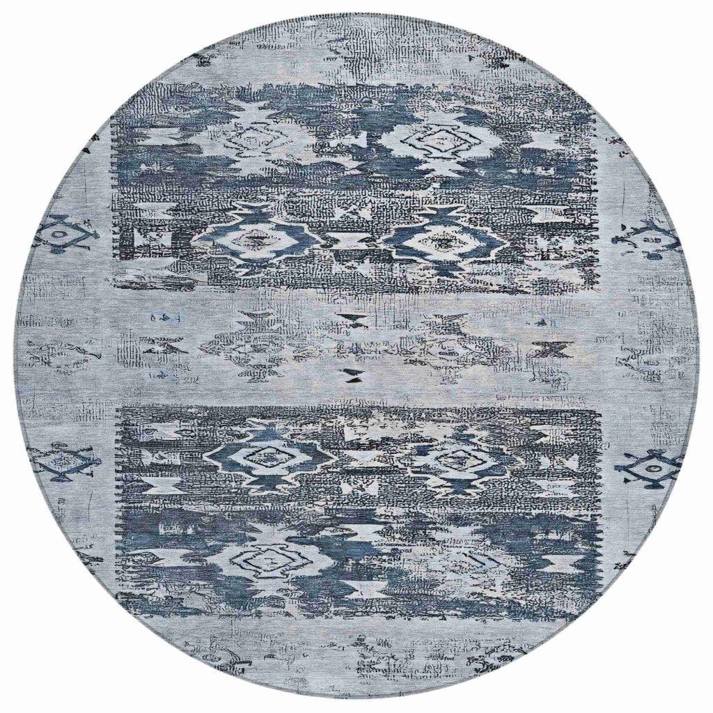 Draessa Blue Washable Indoor - Outdoor Rug - LOOMLAN - LOOMLAN Rugs - Outdoor Rugs