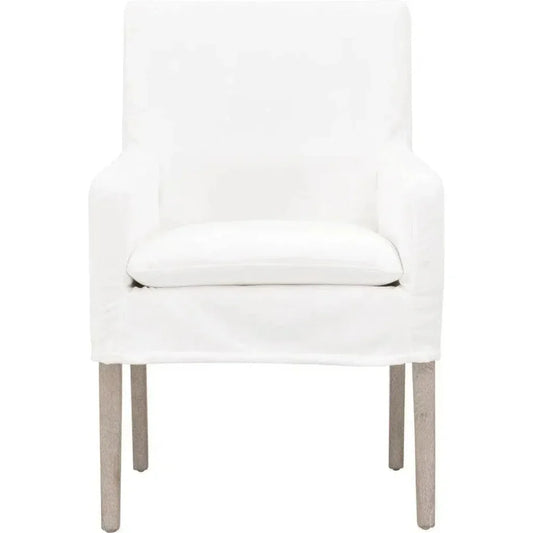 Drake Slipcover Arm Chair LiveSmart White Performance - LOOMLAN - Essentials For Living - Dining Chairs