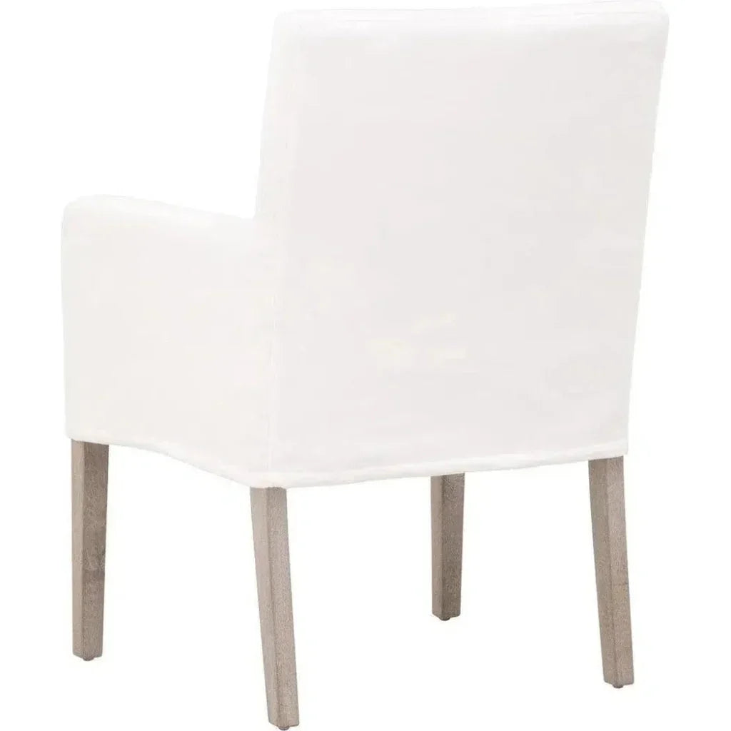 Drake Slipcover Arm Chair LiveSmart White Performance - LOOMLAN - Essentials For Living - Dining Chairs