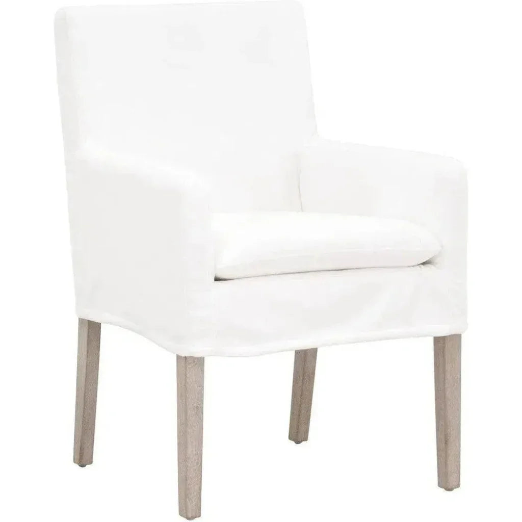 Drake Slipcover Arm Chair LiveSmart White Performance - LOOMLAN - Essentials For Living - Dining Chairs