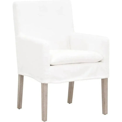 Drake Slipcover Arm Chair LiveSmart White Performance - LOOMLAN - Essentials For Living - Dining Chairs
