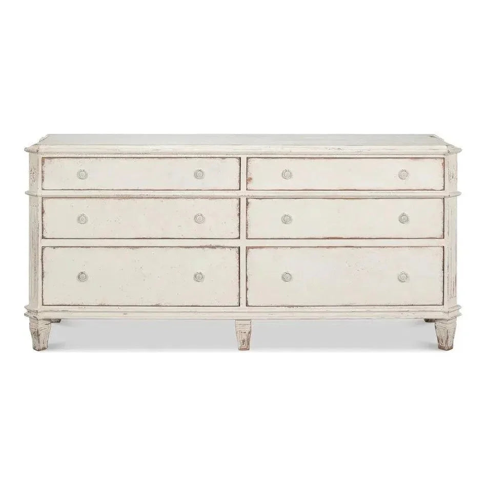 Dramond Sideboard With Antique White Finish - LOOMLAN - Sarreid - Sideboards
