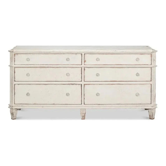 Dramond Sideboard With Antique White Finish - LOOMLAN - Sarreid - Sideboards