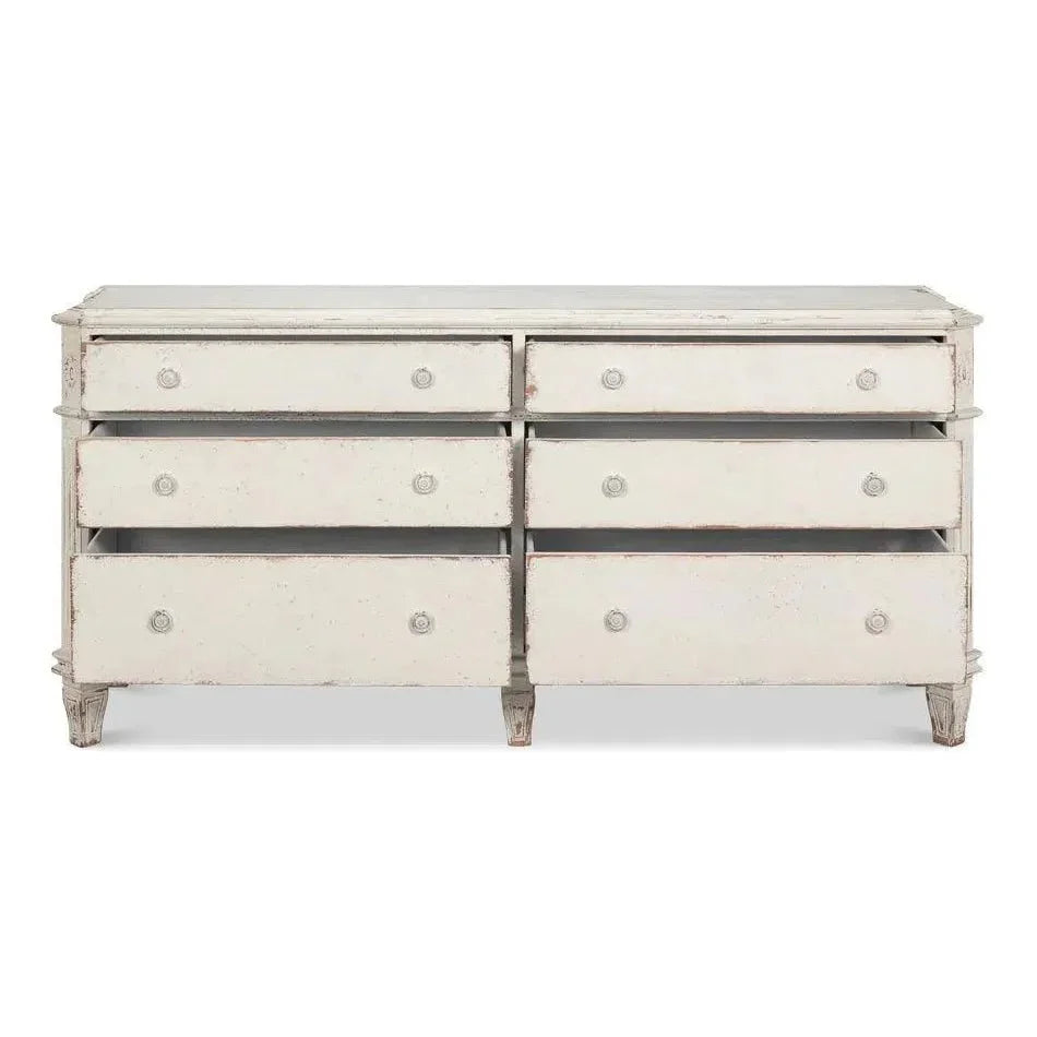 Dramond Sideboard With Antique White Finish - LOOMLAN - Sarreid - Sideboards