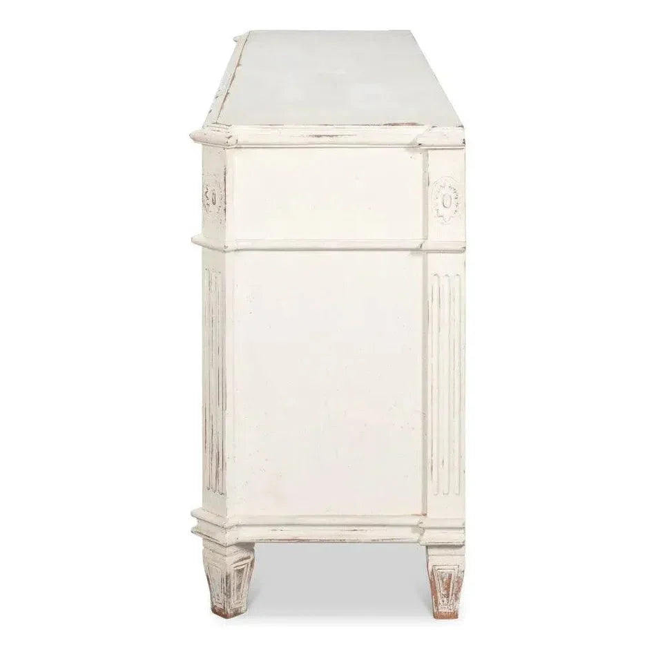 Dramond Sideboard With Antique White Finish - LOOMLAN - Sarreid - Sideboards