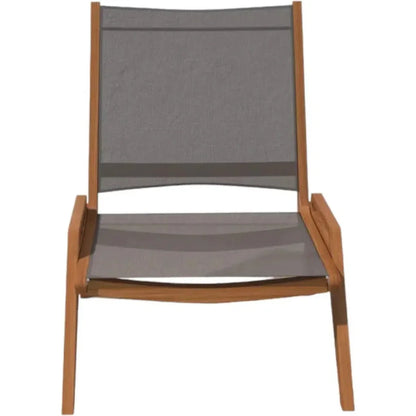 Draper Teak Outdoor Sling Chat Chair-Outdoor Accent Chairs-HiTeak-LOOMLAN
