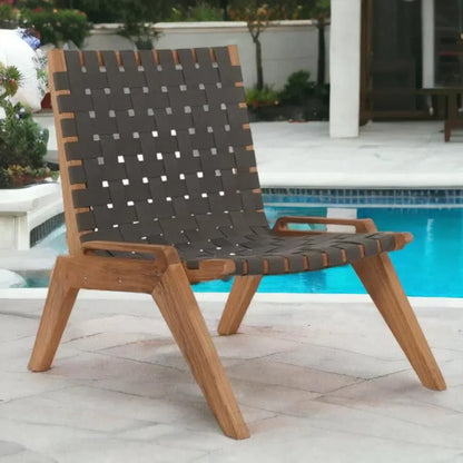 Draper Teak Outdoor Woven Chat Chair-Outdoor Accent Chairs-HiTeak-LOOMLAN