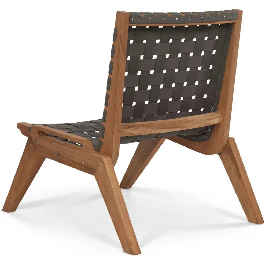 Draper Teak Outdoor Woven Chat Chair-Outdoor Accent Chairs-HiTeak-LOOMLAN
